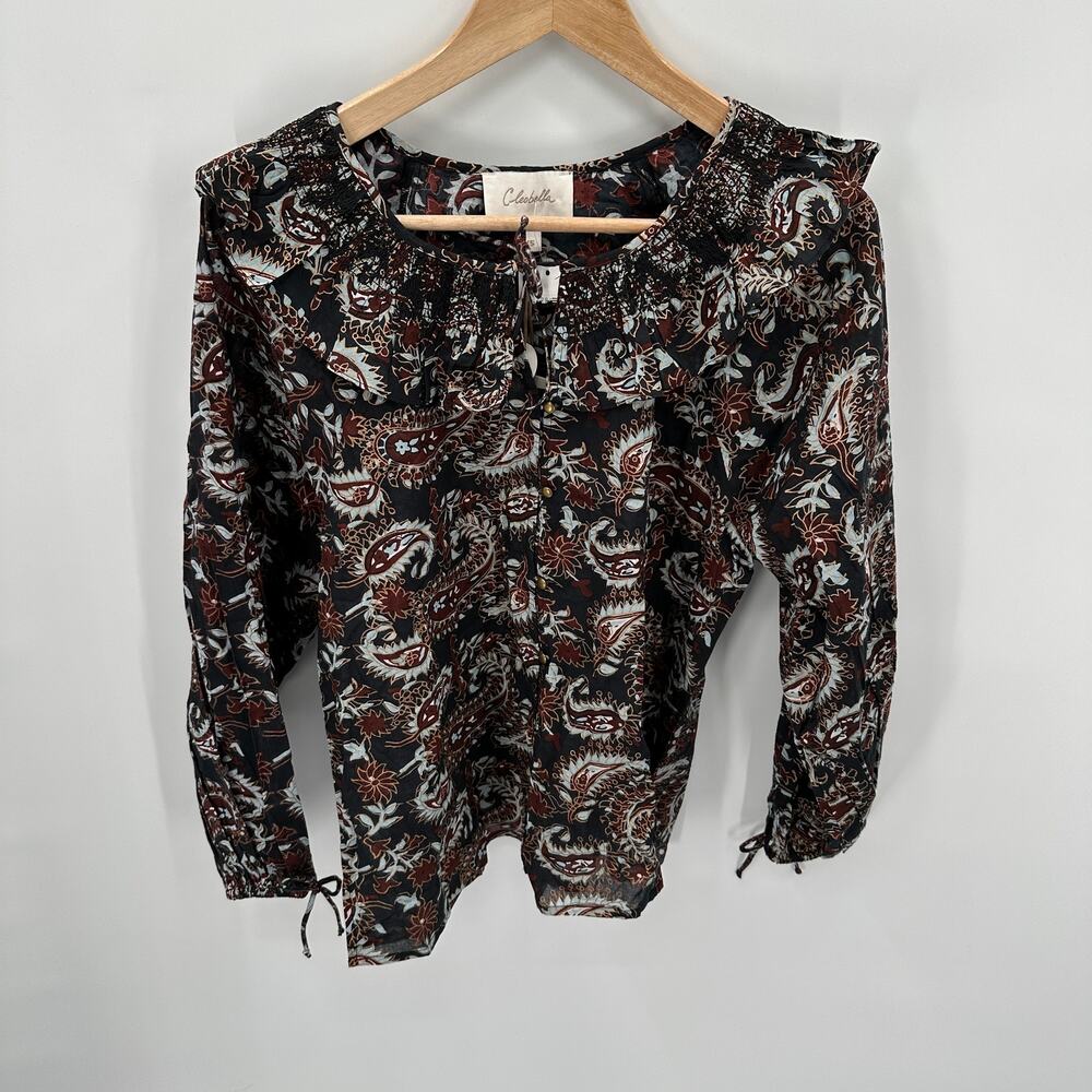 CLEOBELLA NWT Evereve Jillian Organic Cotton Long Sleeve Blouse // XS - Picture 6 of 14